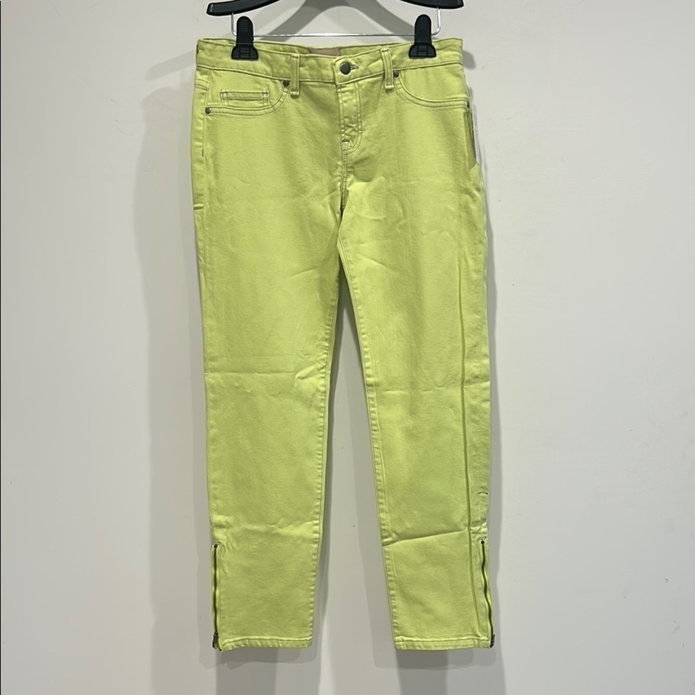 Chaser Lime Green Pants with Zipper Detail ankle straight leg women’s 30 new